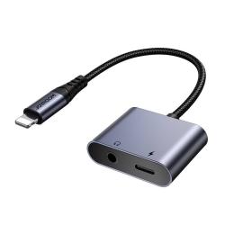 Joyroom Audio adaptér 2 v 1 SY-L01 Lightning na 3,5 mm + Lightning (černý) Joyroom Audio adaptér 2 v 1 SY-L01 Lightning na 3,5 mm + Lightning (černý)