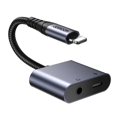 Joyroom Audio adaptér 2 v 1 SY-L01 Lightning na 3,5 mm + Lightning (černý)