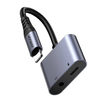 Joyroom Audio adaptér 2 v 1 SY-L01 Lightning na 3,5 mm + Lightning (černý)