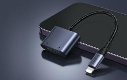 Joyroom Audio adaptér 2 v 1 SY-L02 Lightning na dvojitý Lightning (černý)