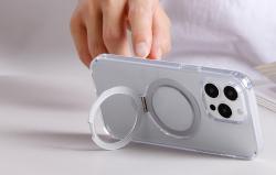 Joyroom Magnetické ochranné pouzdro s držákem JR-BP004 pro iPhone 15 (průhledné)