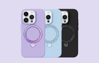 Joyroom Puzdro na telefón Dancing Circle PN-15L2 iPhone 15 Pro (fialové) bez obalu