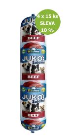 JUKO Salami Beef (hovězí) 1 kg, 4 x15 ks - JUKO Salami Beef (hovězí) 1 kg, 4 x15 ks -