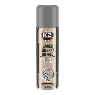 K2 SILVER LACQUER FOR WHEELS RALLY 500 ml - stříbrný lak na kola K2 SILVER LACQUER FOR WHEELS RALLY 500 ml - stříbrný lak na kola