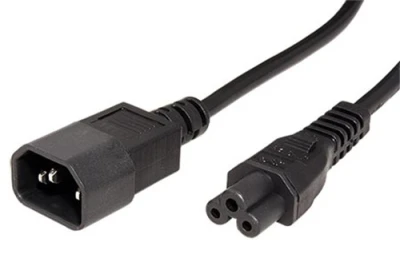 Kabel IEC320 C14 - C5 (trojlístek) 1,8m, černý