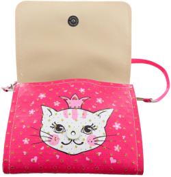 Kabelka dětská třpytivá přes rameno růžová kočička 15x12cm