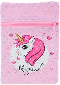 Kabelka přes rameno jednorožec 13x19cm třpytivá taštička na zip