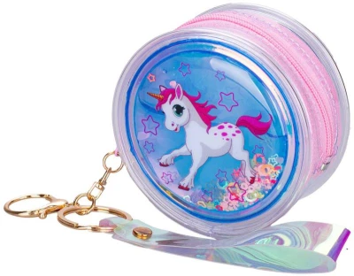 Kabelka unicorn mini kulatá holografická s jednorožcem přívěsek na klíče Kabelka unicorn mini kulatá holografická s jednorožcem přívěsek na klíče