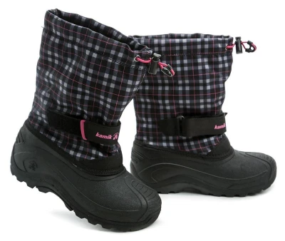 Kamik FINLEY black pink dětské zimní sněhule