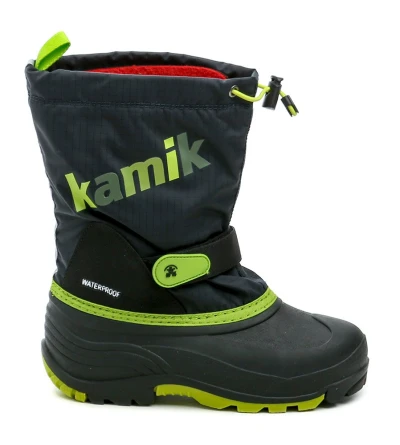 Kamik Waterbug5 černo-zelené dětské zimní sněhule