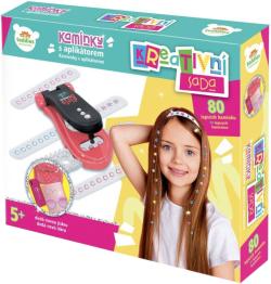 Kamínky třpytivé nalepovací 80ks kreativní set s aplikátorem