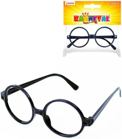 KARNEVAL Brýle čarodějnické kulaté černé (karnevalový doplněk)