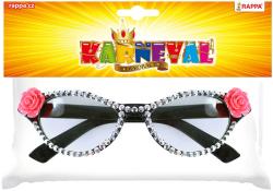 KARNEVAL Brýle retro zdobené s růží dospělé (karnevalový doplněk)