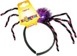 KARNEVAL Čelenka fialový pavouk Halloween dekorace