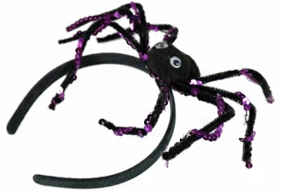 KARNEVAL Čelenka halloween s pavoukem (karnevalový doplněk)