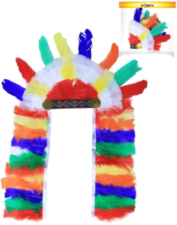 KARNEVAL Čelenka indiánská barevná (karnevalový doplněk) KARNEVAL Čelenka indiánská barevná (karnevalový doplněk)