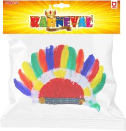 KARNEVAL Čelenka indiánská barevné peří (karnevalový doplněk)