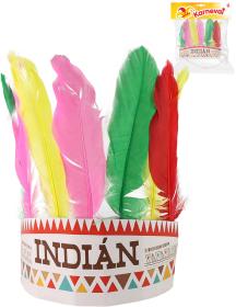 KARNEVAL Čelenka indiánská barevné peří (karnevalový doplněk)