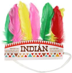 KARNEVAL Čelenka indiánská barevné peří (karnevalový doplněk)