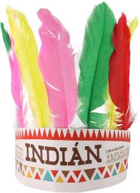 KARNEVAL Čelenka indiánská barevné peří (karnevalový doplněk)