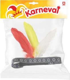 KARNEVAL Čelenka indiánská s peřím (karnevalový doplněk)