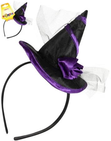 KARNEVAL Čelenka klobouček s květinou (karnevalový doplněk)