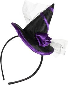 KARNEVAL Čelenka klobouček s květinou (karnevalový doplněk)