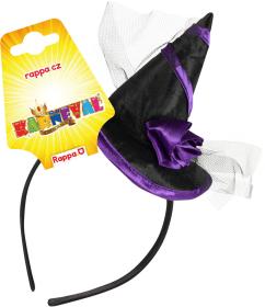 KARNEVAL Čelenka klobouček s květinou (karnevalový doplněk)