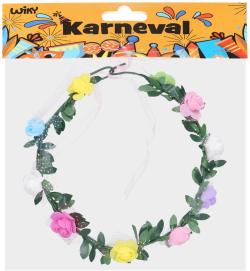 KARNEVAL Čelenka květinová růže (karnevalový doplněk)