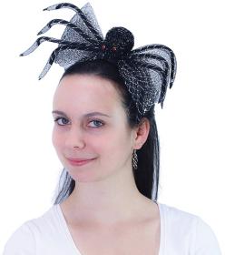 KARNEVAL Čelenka pavouk s mašlí Halloween dekorace