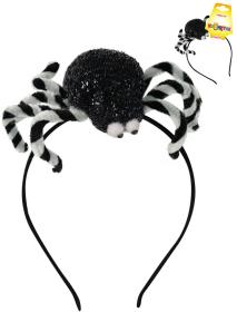 KARNEVAL Čelenka s pavoukem halloween (karnevalový doplněk)