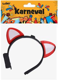 KARNEVAL Čelenka s ušima na baterie 4 barvy Světlo