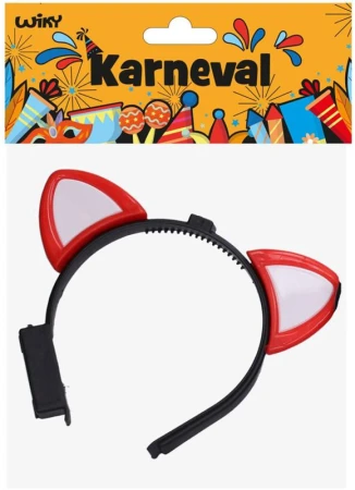 KARNEVAL Čelenka s ušima na baterie 4 barvy Světlo