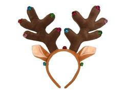 KARNEVAL Čelenka sobí rohy s ušima (karnevalový doplněk)