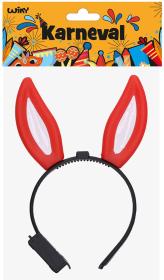 KARNEVAL Čelenka uši králičí na baterie 4 barvy Světlo