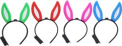 KARNEVAL Čelenka uši králičí na baterie 4 barvy Světlo