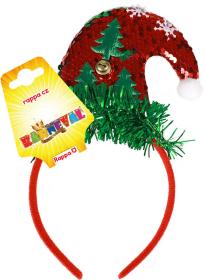 KARNEVAL Čelenka vánoční Santa (karnevalový doplněk)