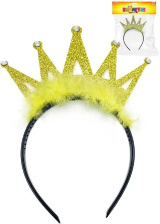 KARNEVAL Čelenka zlatá korunka (karnevalový doplněk) KARNEVAL Čelenka zlatá korunka (karnevalový doplněk)