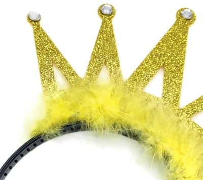 KARNEVAL Čelenka zlatá korunka (karnevalový doplněk)