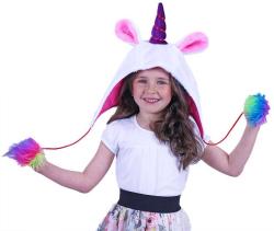 KARNEVAL Čepice jednorožec s bambulkami (karnevalový doplněk)
