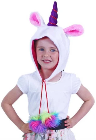 KARNEVAL Čepice jednorožec s bambulkami (karnevalový doplněk)