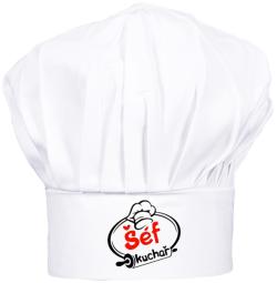 KARNEVAL Čepice kuchařská šéf kuchař (karnevalový doplněk)