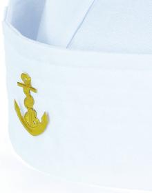 KARNEVAL Čepice námořní bílá s odznakem (karnevalový doplněk)