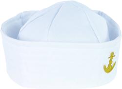 KARNEVAL Čepice námořní bílá s odznakem (karnevalový doplněk)