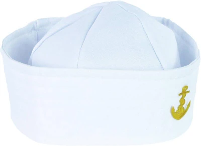 KARNEVAL Čepice námořní bílá s odznakem (karnevalový doplněk)