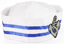 KARNEVAL Čepice námořník dětská bílá (karnevalový doplněk)
