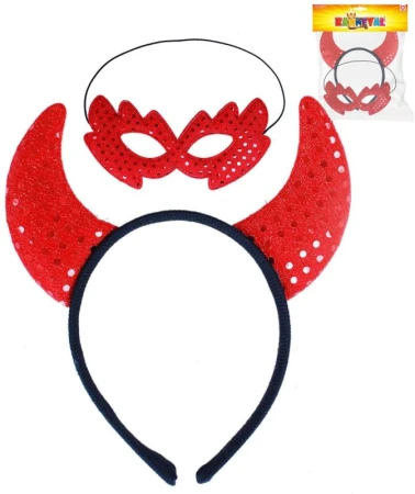 KARNEVAL Čertí rohy + škraboška čertice (karnevalový doplněk) KARNEVAL Čertí rohy + škraboška čertice (karnevalový doplněk)
