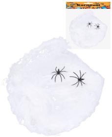 KARNEVAL Dekorace set pavučina se 2 pavouky Halloween v sáčku KARNEVAL Dekorace set pavučina se 2 pavouky Halloween v sáčku
