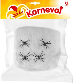 KARNEVAL Dekorace set pavučina se 4 pavouky Halloween