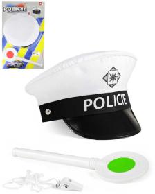 KARNEVAL Dopravní policie set s čepicí a plácačkou (karnevalový doplněk)